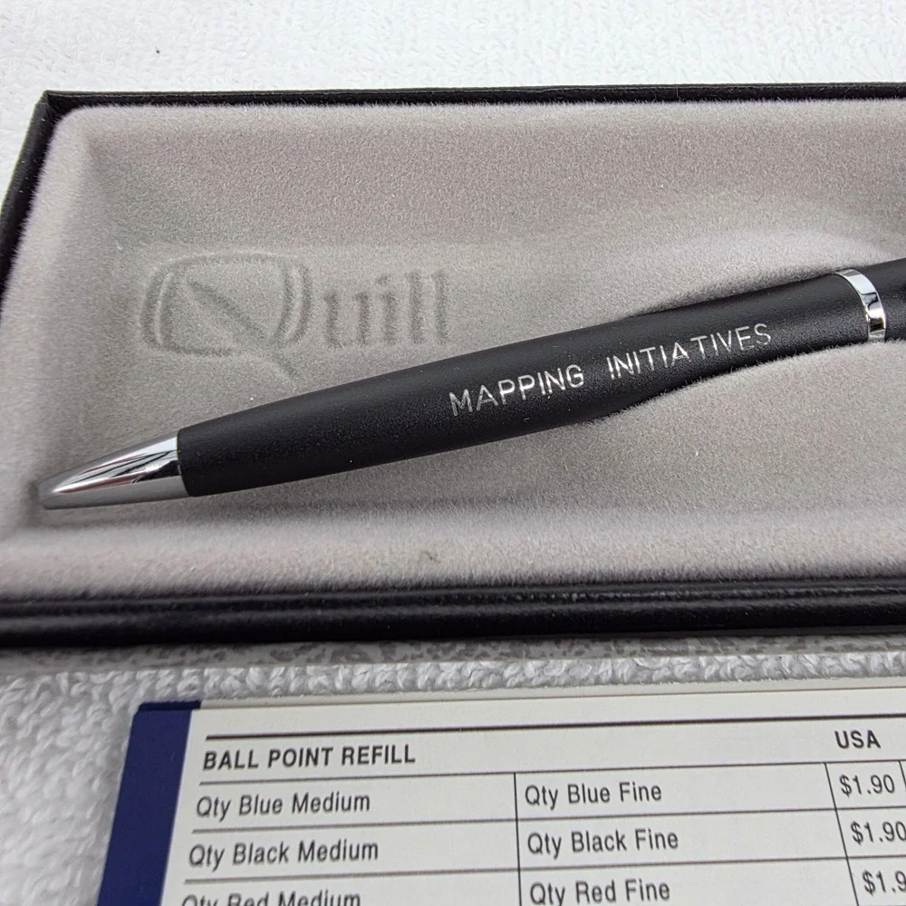 Quill Ballpoint Pen Matte Black PG&E Mapping Initiatives USA Made with Case